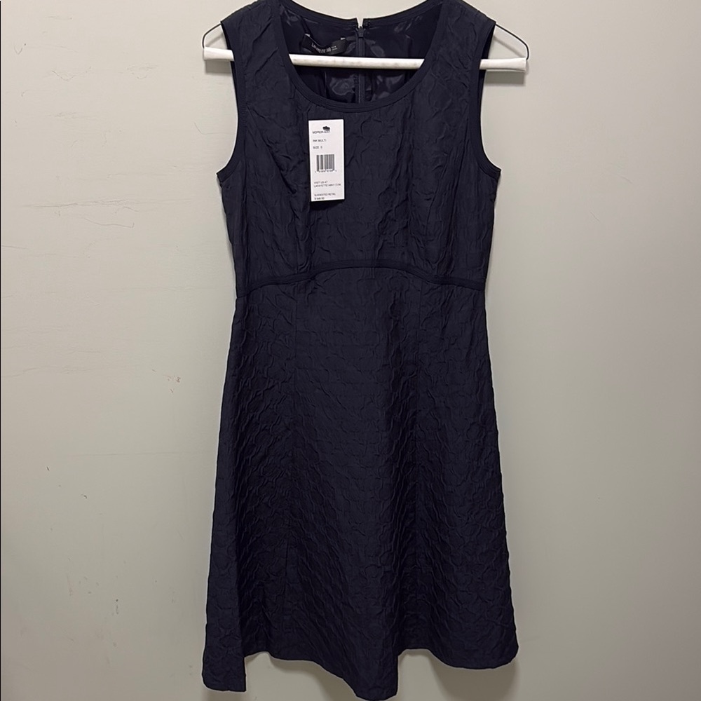 Lafayette 148 New York Blue Sleeveless V-Neck A-Line Dress NWT